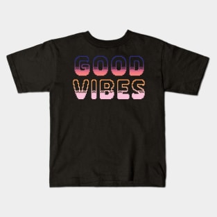 Good Vibes Classic Video Game Graphic Vibrant Gradient Kids T-Shirt